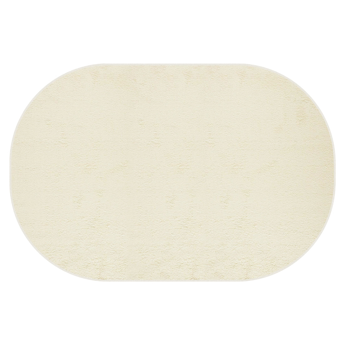 Pavla Oval Shaggy Rug - Beige 240 x 330cm, a plush, oval-shaped rug with a soft, shaggy texture, displayed on a plain white background, highlighting its inviting and cosy design.