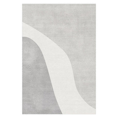 Ramvik 200x300cm Abstract Indoor Floor Rug features a modern, sculptural design with thin, overlapping curved lines, creating a topographic effect, perfect for adding contemporary flair to any room.