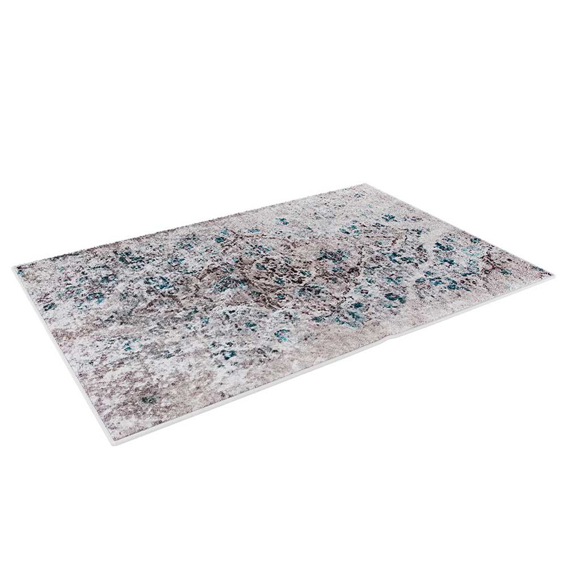 Riana Distressed Faded Design Rug 160x230cm, featuring a Persian-inspired intricate medallion pattern with a distressed vintage look, ideal for high-traffic areas due to its soft, low-maintenance design.