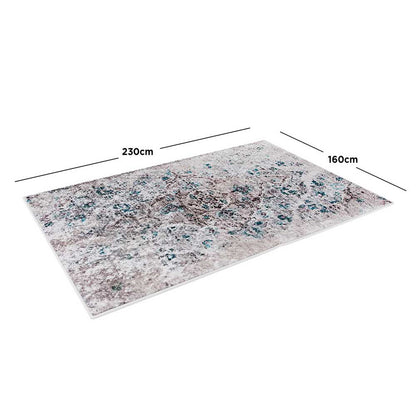 Riana Distressed Faded Design Rug 160x230cm, showcasing a Persian-inspired medallion pattern with a vintage, distressed look, ideal for high-traffic areas, enhancing comfort and style in your home.
