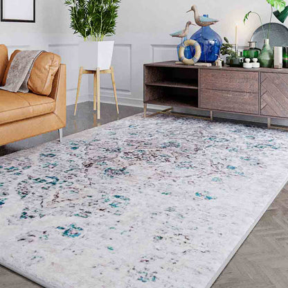 Riana Distressed Faded Design Rug 200x300cm with a vintage medallion pattern, featuring a soft, low-maintenance texture ideal for high-traffic home areas.