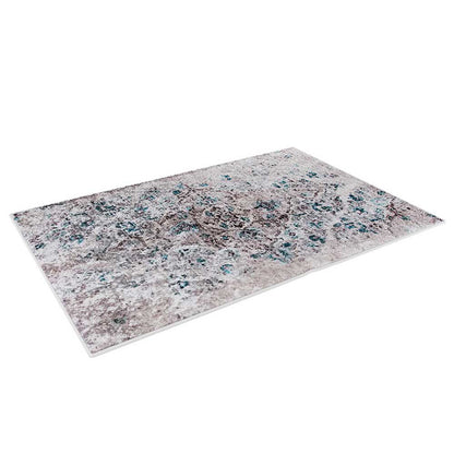 Riana Distressed Faded Design Rug 200x300cm features an intricate medallion pattern with a vintage, distressed look, showcasing its Persian-inspired elegance suitable for high-traffic areas.
