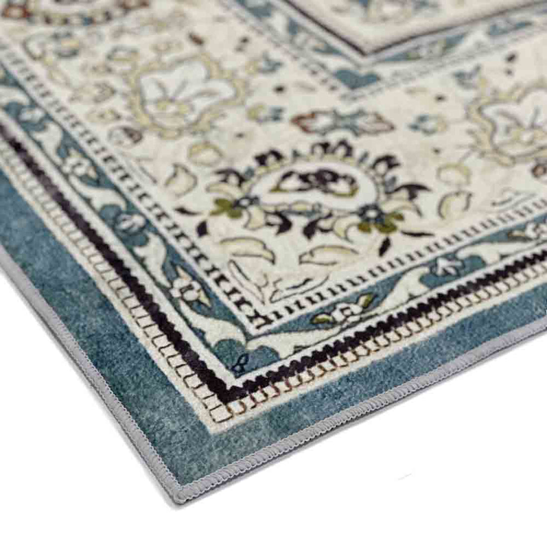 Roshni Distressed Persian Silky Rug 200x300cm showcases a vintage floral medallion design with intricate patterns. Ideal for adding warmth and elegance to any room with its soft, luxurious texture.