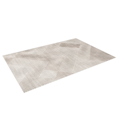 Rosson 200x300cm Large Modern Abstract Indoor Rug featuring a geometric pattern with alternating fine stripes. The rug's modern design enhances home aesthetics, suitable for living rooms, bedrooms, or dining areas.