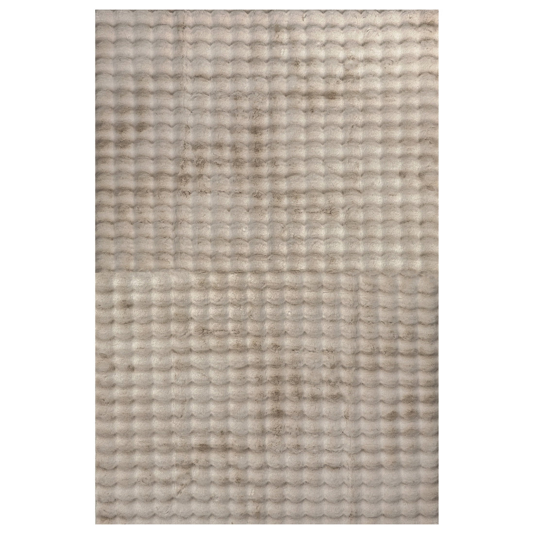 Severa 180x300cm Fluffy Fur Textured Bubble Rug Beige