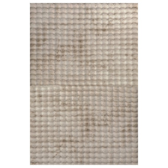 Severa 180x300cm Fluffy Fur Textured Bubble Rug Beige