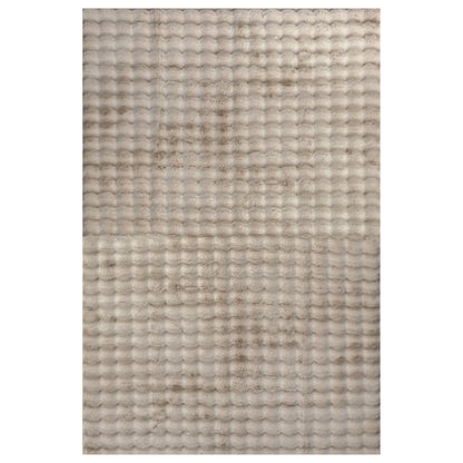 Severa 180x300cm Fluffy Fur Textured Bubble Rug Beige