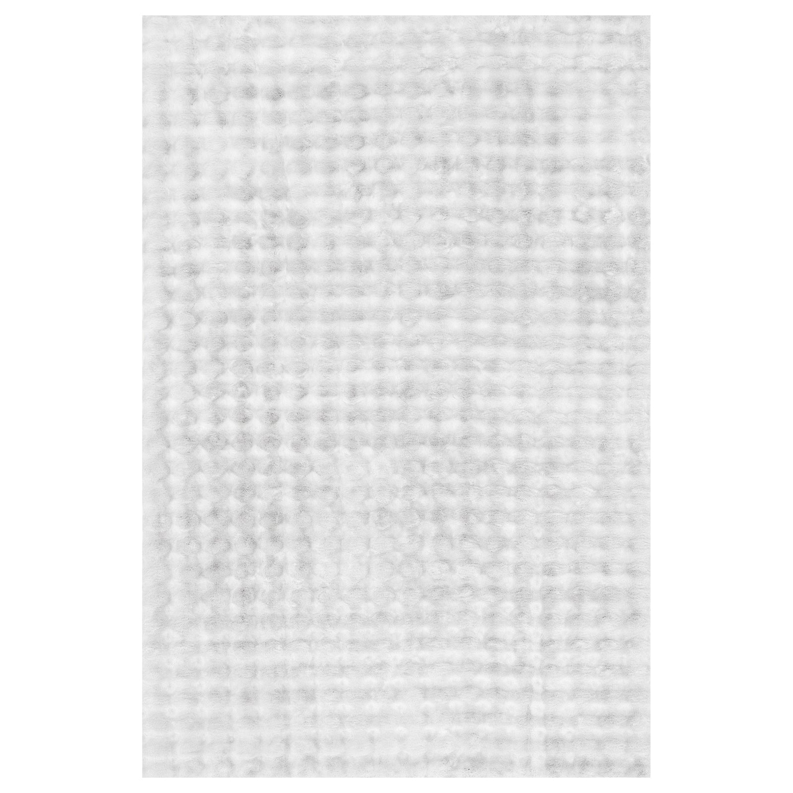 Close-up of the Severa 180x300cm Fluffy Fur Textured Bubble Rug, showcasing its distinctive 3D faux fur texture resembling bubble wrap, emphasizing its plush, luxurious surface.