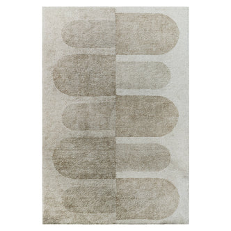 Close-up of the Tyche Soft Contemporary Printed Floor Rug 160 x 230cm, showcasing its textured surface and intricate, heat-printed design, highlighting its soft, plush feel and durability.