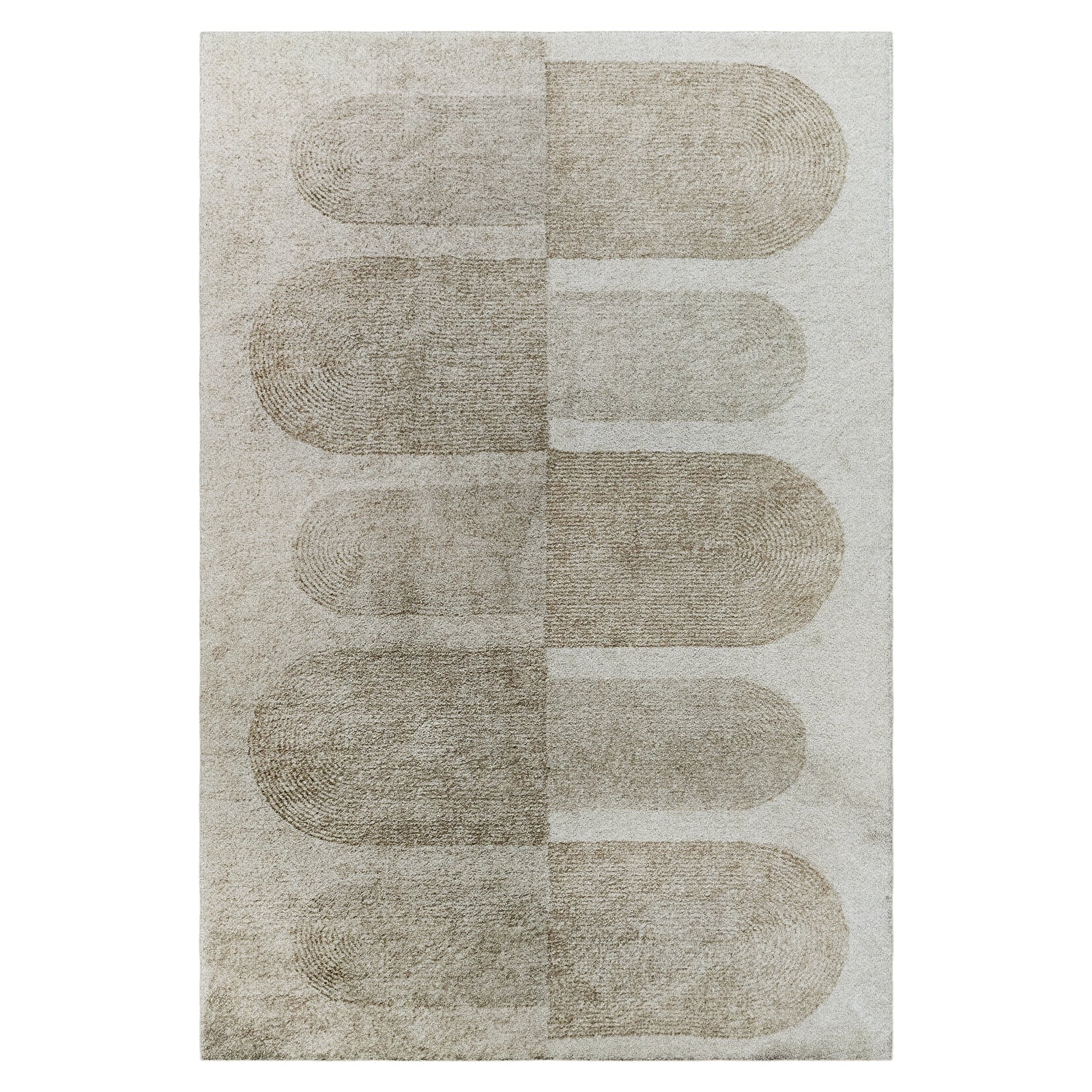 Close-up of the Tyche Soft Contemporary Printed Floor Rug 200 x 300cm, showcasing its intricate power-loomed pattern and plush 12mm pile, emphasizing its soft texture and elegant design details.