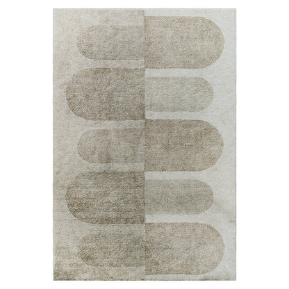 Close-up of the Tyche Soft Contemporary Printed Floor Rug 200 x 300cm, showcasing its intricate power-loomed pattern and plush 12mm pile, emphasizing its soft texture and elegant design details.