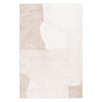 Vastra 200x300cm Modern Abstract Floor Rug with overlapping soft, organic shapes and fine linear patterns in neutrals, enhancing minimalist decor with subtle texture and undulating composition.