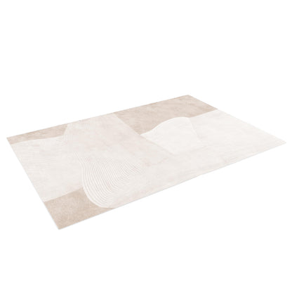 Vastra 200x300cm Modern Abstract Floor Rug features a neutral palette of off-white, cream, and beige blocks with subtle undulating lines, creating a minimalist design ideal for contemporary living spaces.
