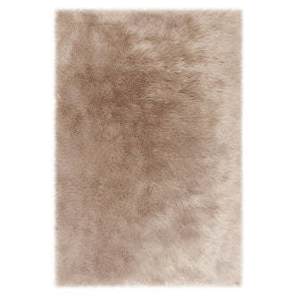 Zubuin 180x300cm Shaggy Plush Rectangular Rug in Beige, featuring a high-pile, fluffy texture resembling faux-fur, providing a soft, luxurious feel and non-slip backing for stability.