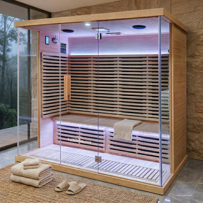 Modern sauna installed in a stylish interior room