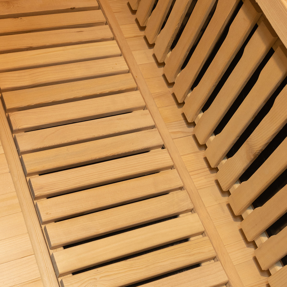 Close Up Carbon Panel of Harlow 3 Person Canadian Hemlock Infrared Home Sauna