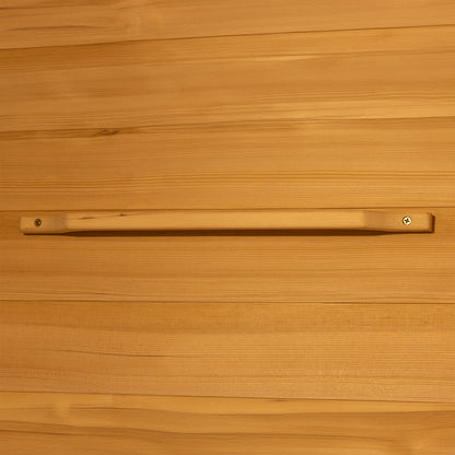 Close Up of Harlow 3 Person Canadian Hemlock Infrared Home Sauna Towel Racks