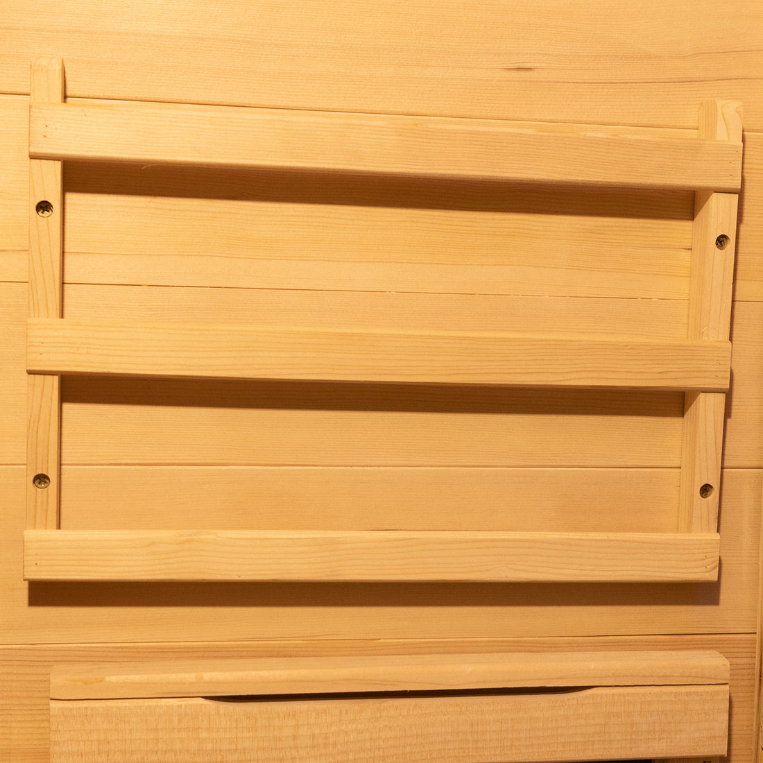 Magazine Rack of Harlow 3 Person Canadian Hemlock Infrared Home Sauna