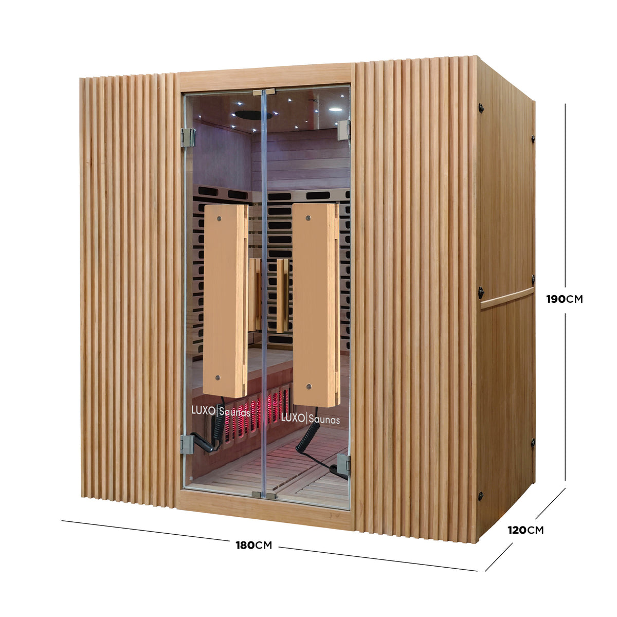 Hehku 4 Person Ultra Low EMF Full Spectrum Infrared Sauna styled in a room setting