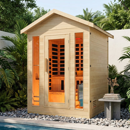 Kiima 3-Person Hybrid Infrared & Finnish Outdoor Sauna in Natural