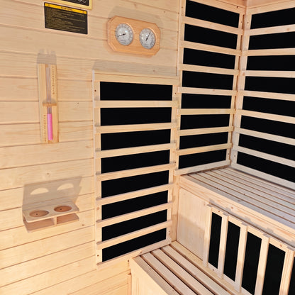 Kiima 3-Person Hybrid Infrared & Finnish Outdoor Sauna in Natural
