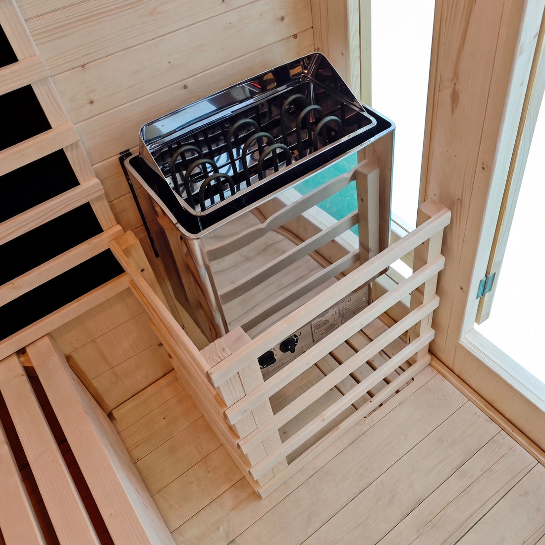 Kiima 3-Person Hybrid Infrared & Finnish Outdoor Sauna in Natural