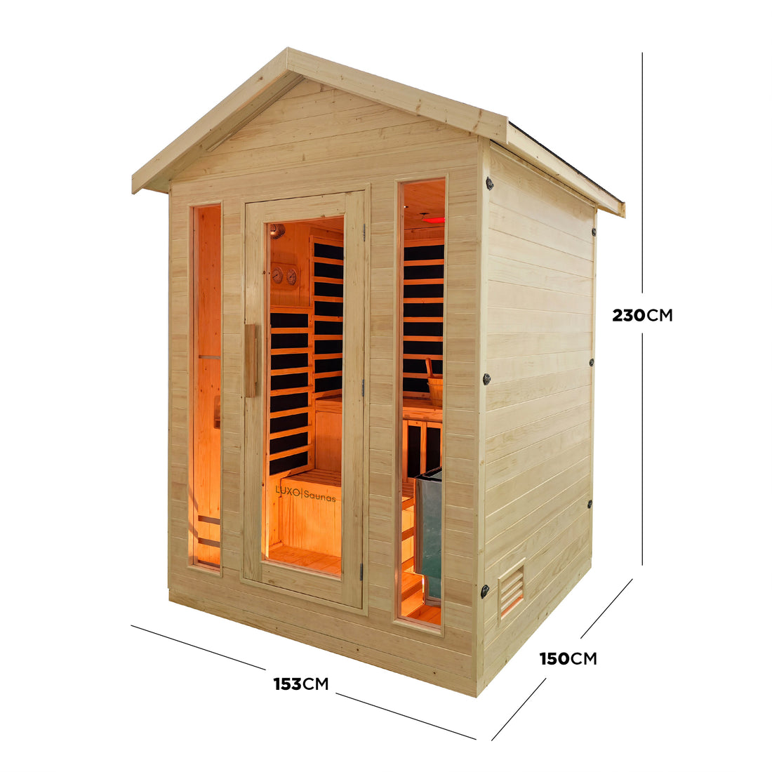 Kiima 3-Person Hybrid Infrared & Finnish Outdoor Sauna in Natural