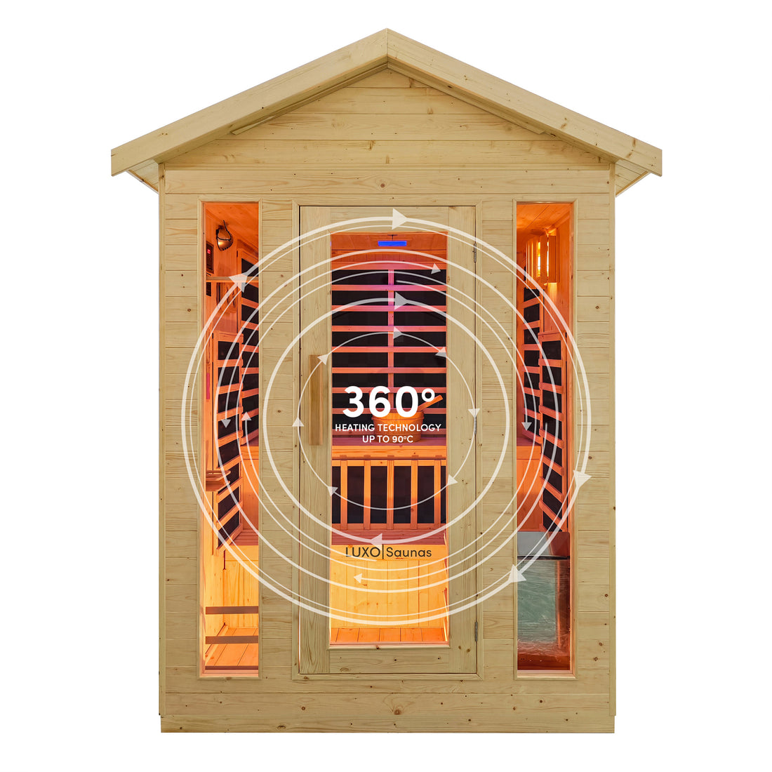 Kiima 3-Person Hybrid Infrared & Finnish Outdoor Sauna in Natural