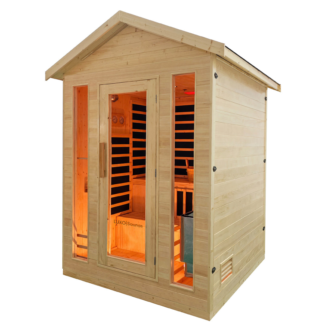 Kiima 3-Person Hybrid Infrared & Finnish Outdoor Sauna in Natural
