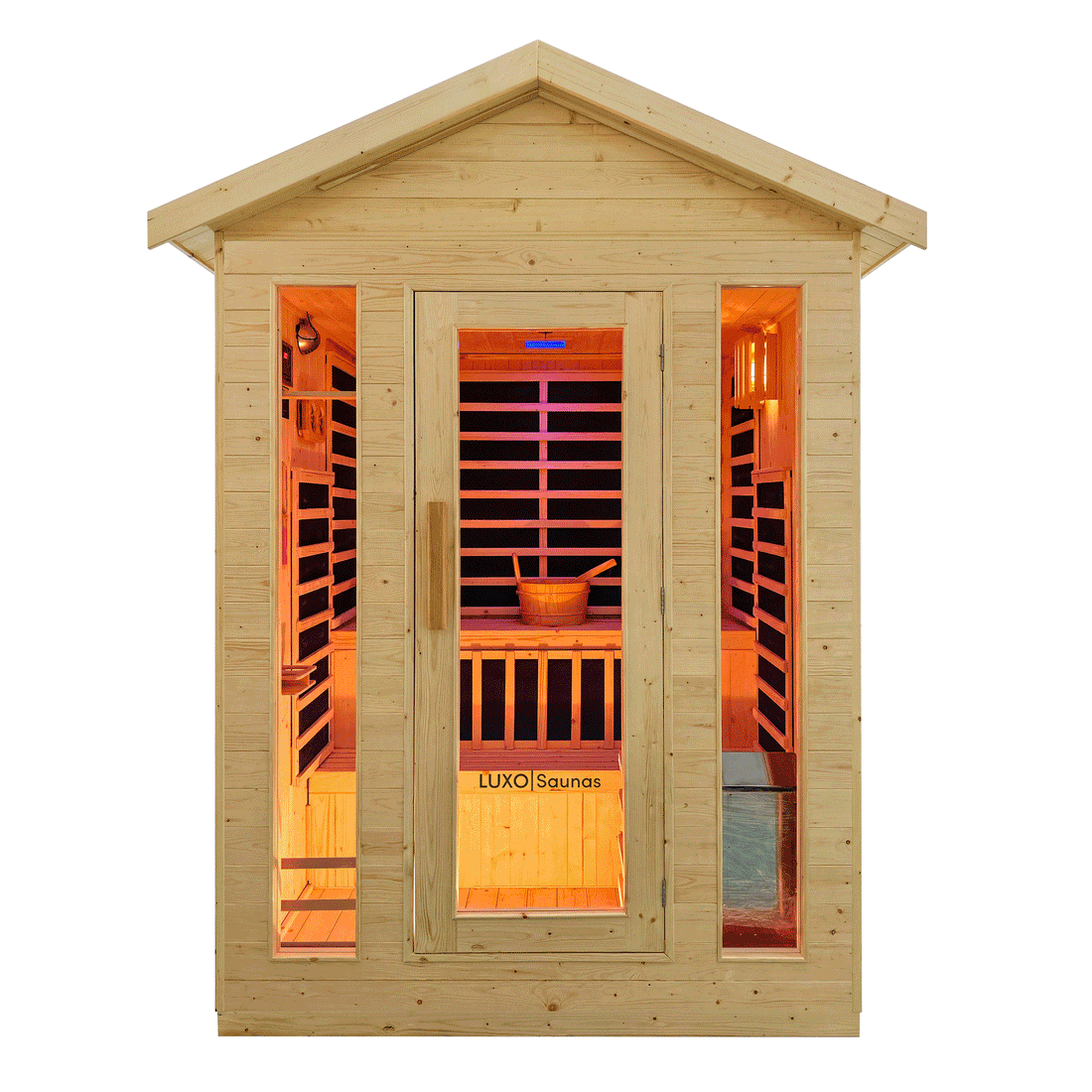 Kiima 3-Person Hybrid Infrared & Finnish Outdoor Sauna in Natural
