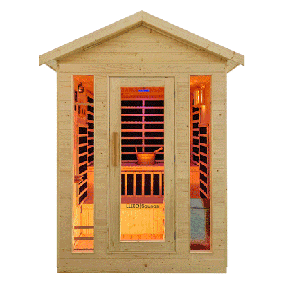 Kiima 3-Person Hybrid Infrared & Finnish Outdoor Sauna in Natural