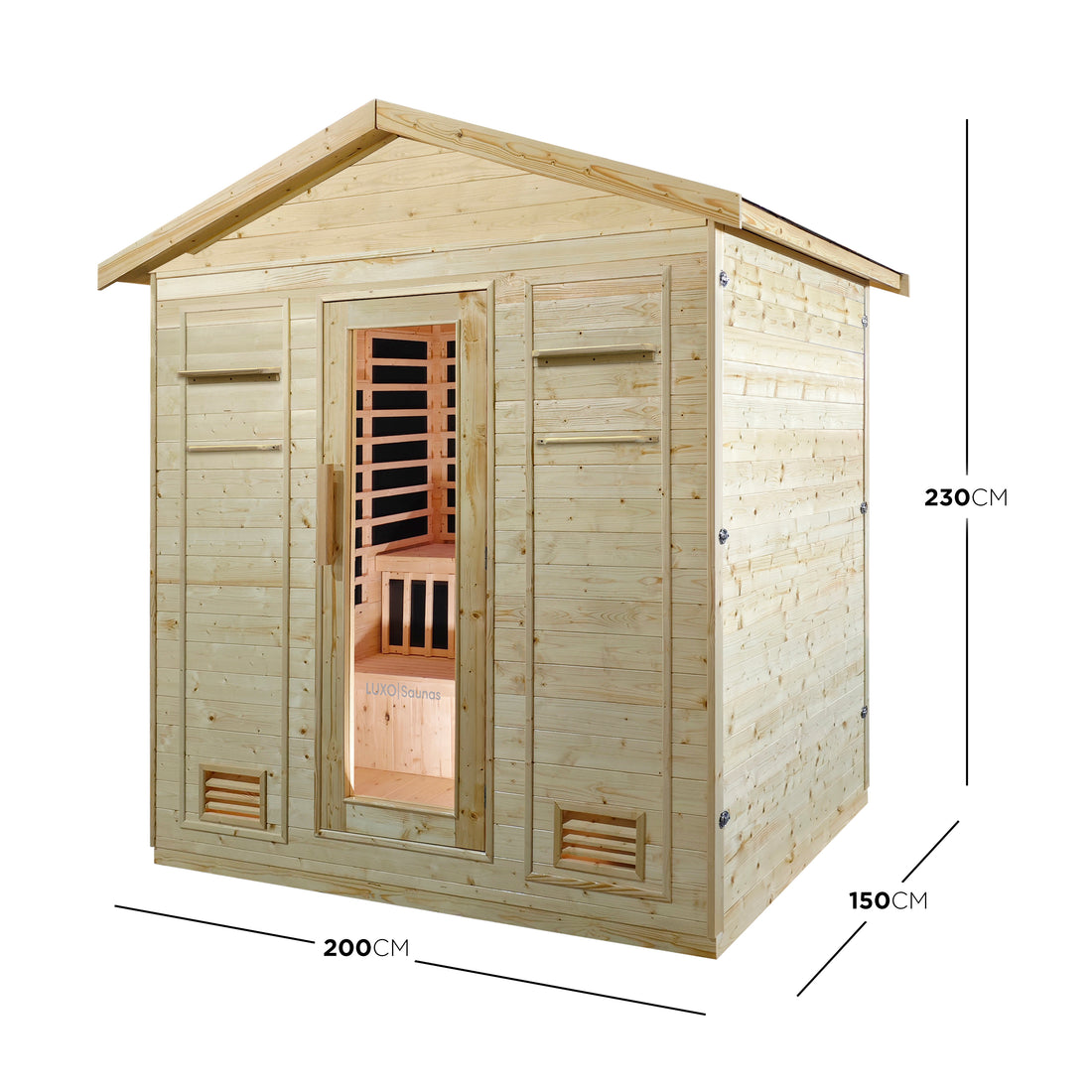 Kiima 6-Person Hybrid Infrared & Finnish Outdoor Sauna in Natural