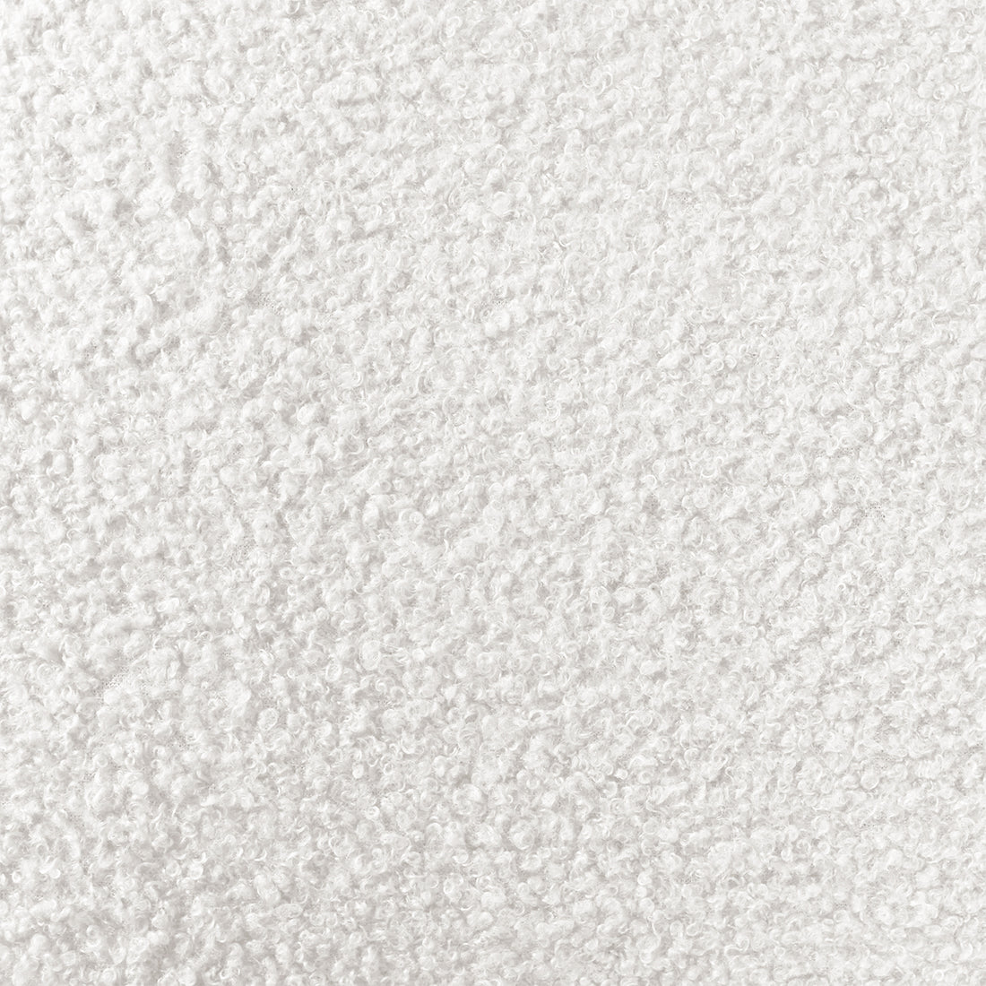 Close-up of Luxo Aglaya Boucle Swivel Office Chair in Cream White, showcasing the textured boucle fabric with looped surface, emphasizing its plush and sophisticated design for a modern workspace.
