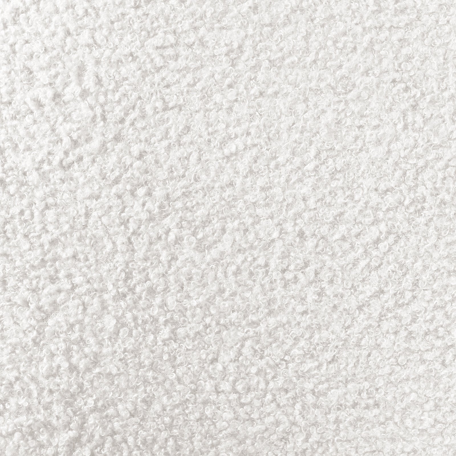 Close-up of Luxo Aglaya Boucle Swivel Office Chair in Cream White, showcasing the textured boucle fabric with looped surface, emphasizing its plush and sophisticated design for a modern workspace.