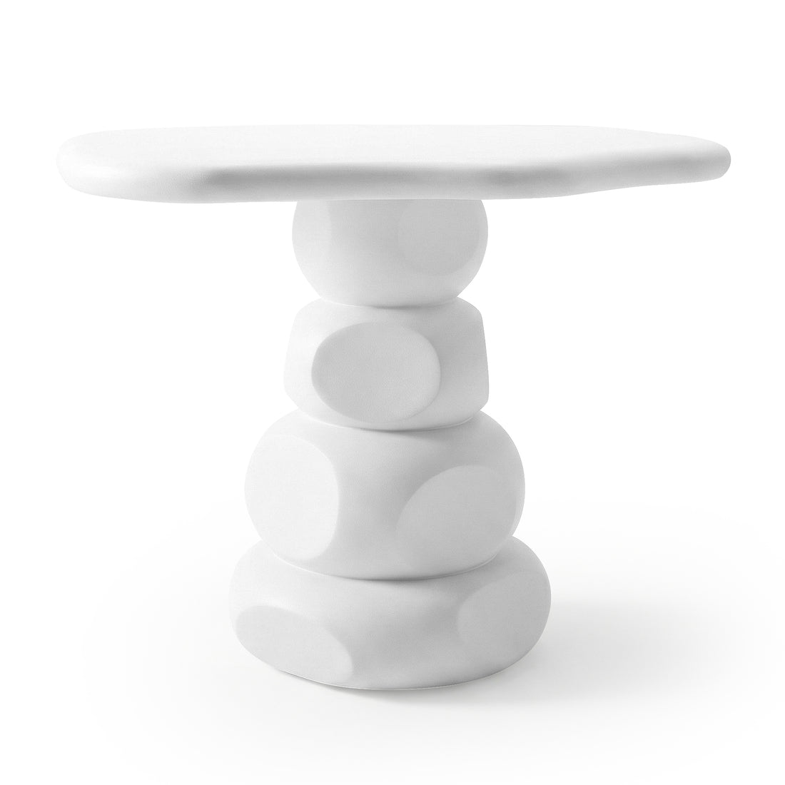 Azalea 110cm Round Outdoor Concrete Dining Table in White