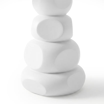 Azalea 110cm Round Outdoor Concrete Dining Table in White