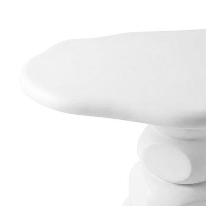Azalea 110cm Round Outdoor Concrete Dining Table in White