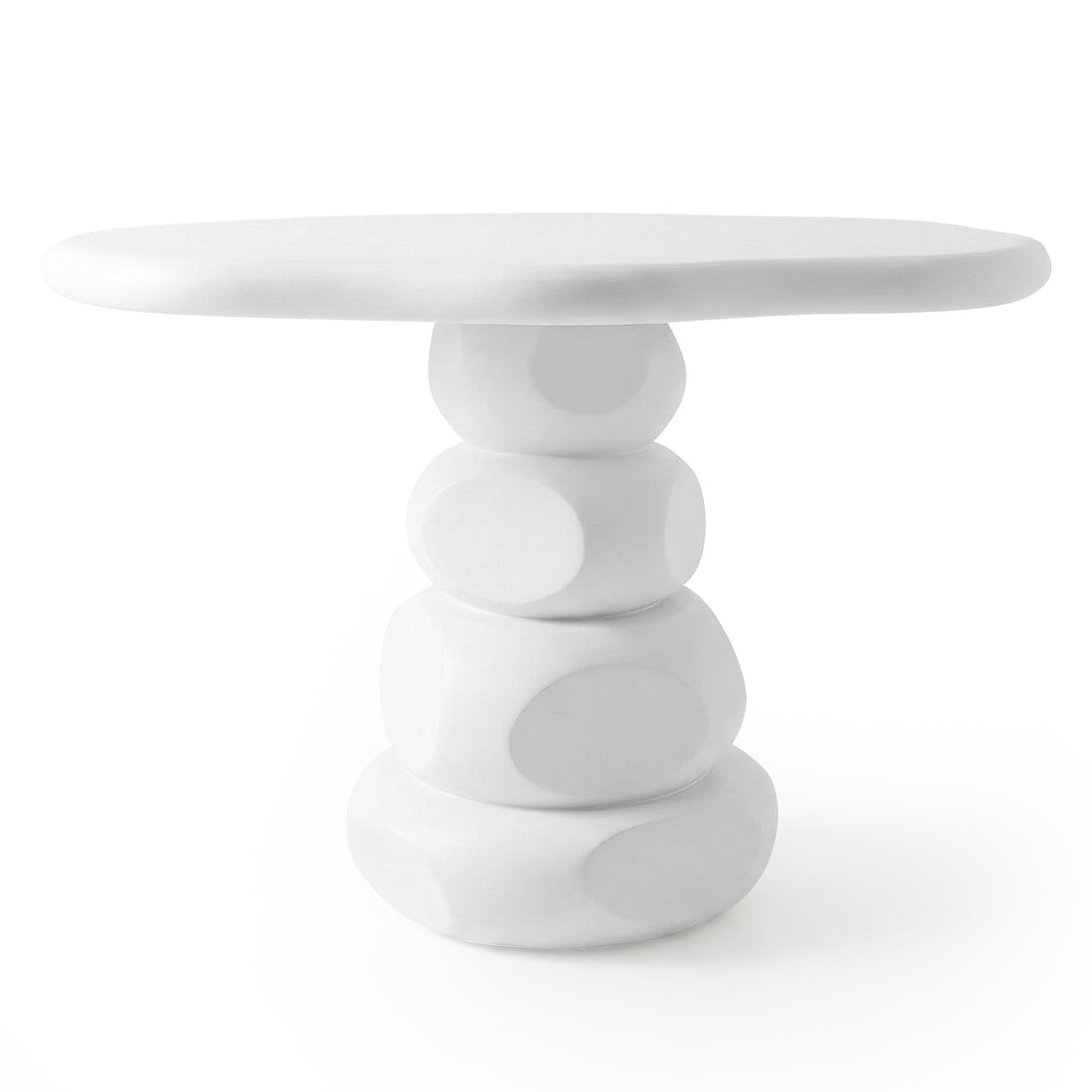 Azalea 110cm Round Outdoor Concrete Dining Table in White