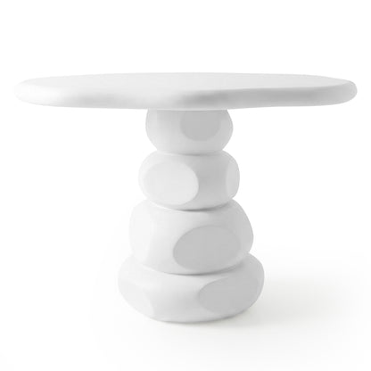 Azalea 110cm Round Outdoor Concrete Dining Table in White