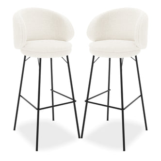 Belize Boucle Bar Stools (Set of 2) - Cream White