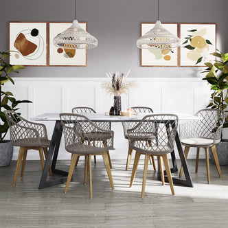 Caesar Beech Wood Dining Chair Set of 6, featuring sleek lines and plush velvet upholstery. The sturdy beech wood frame pairs elegantly with any dining table, enhancing the room's aesthetic.