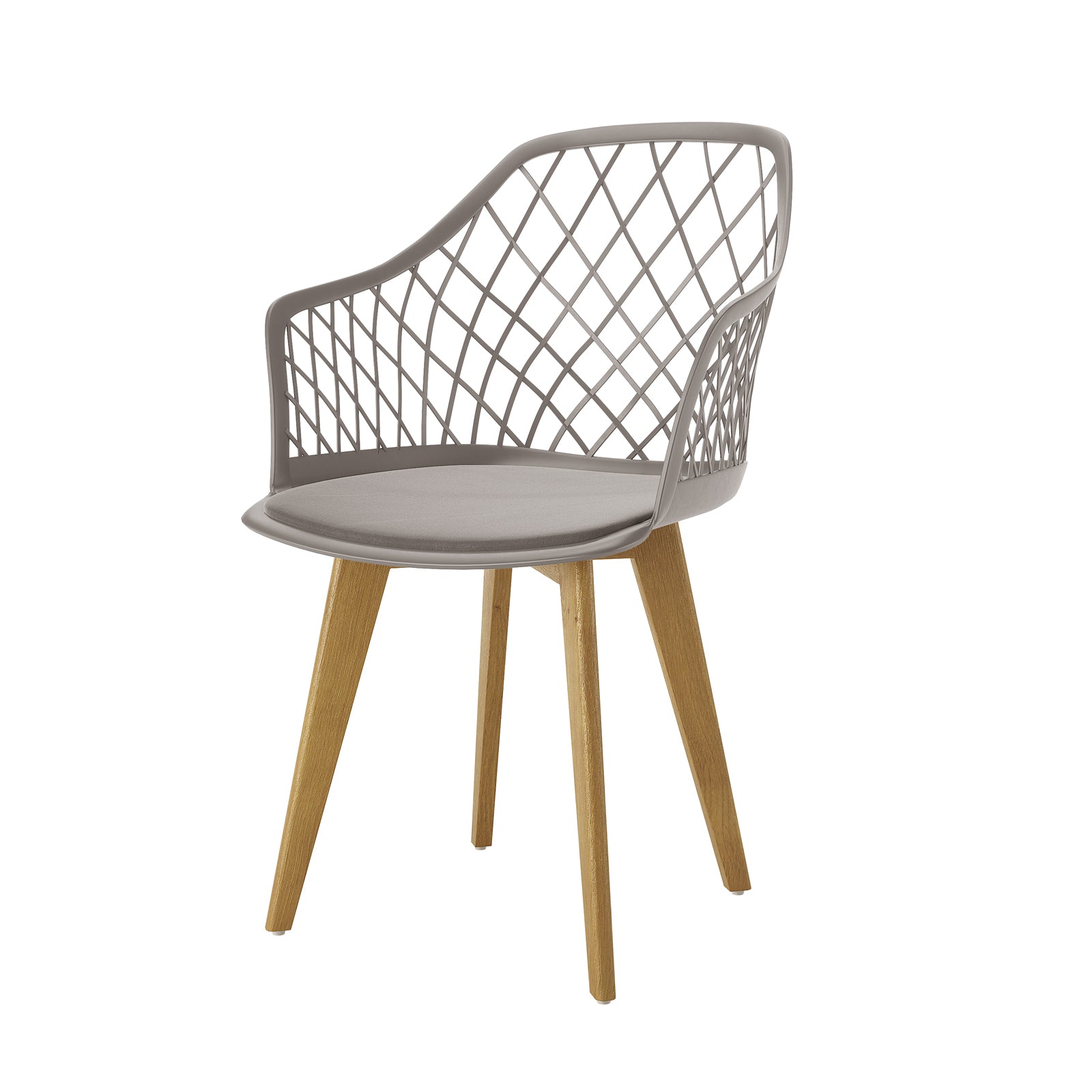 Caesar Beech Wood Dining Chair Grey Set of 6, featuring close-up views of the wicker texture and sturdy wooden frame, highlighting its sleek design and craftsmanship for stylish dining spaces.