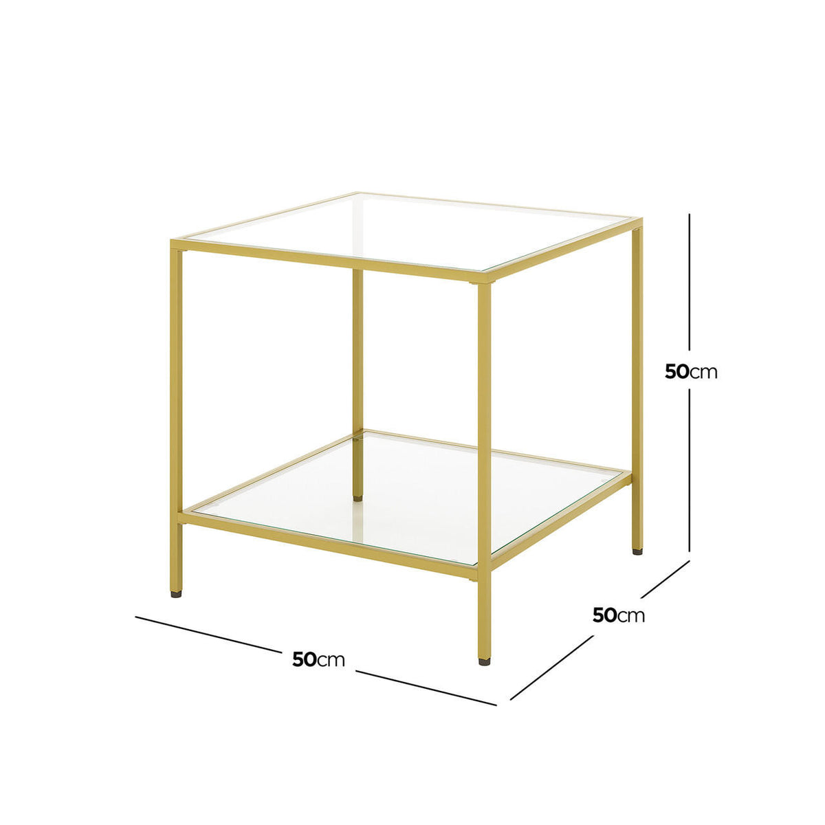 Cherrim Glass Side Table - Gold