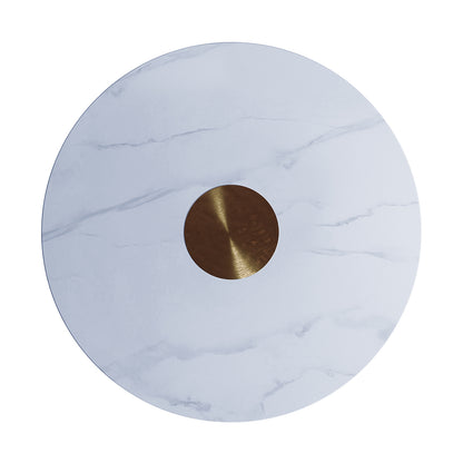 Combee 80cm Sintered Stone Coffee Table Cream White, features a smooth circular sintered stone top with a sleek design, ideal for accentuating modern or traditional spaces.