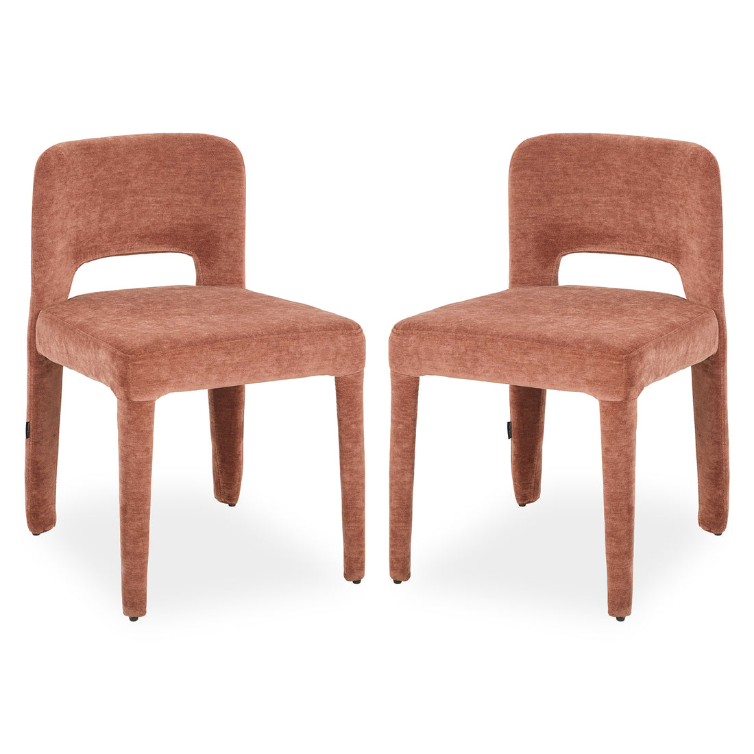 Edris Upholstered Leg Dining Chair in Terracotta (Set of 2)