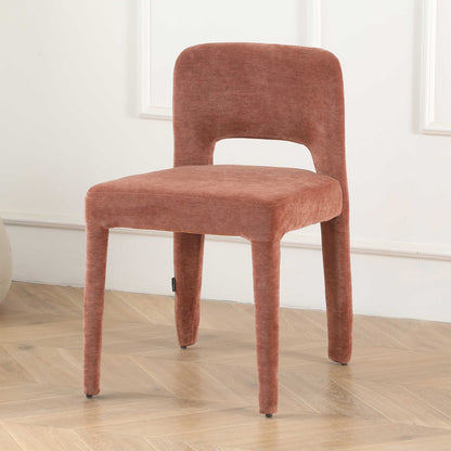 Edris Upholstered Leg Dining Chair in Terracotta (Set of 2)
