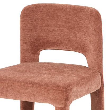 Edris Upholstered Leg Dining Chair in Terracotta (Set of 2)