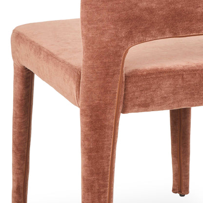 Edris Upholstered Leg Dining Chair in Terracotta (Set of 2)
