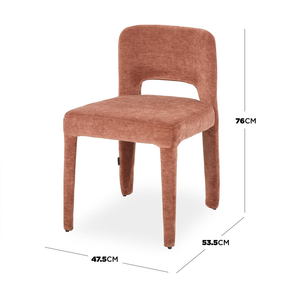 Edris Upholstered Leg Dining Chair in Terracotta (Set of 2)