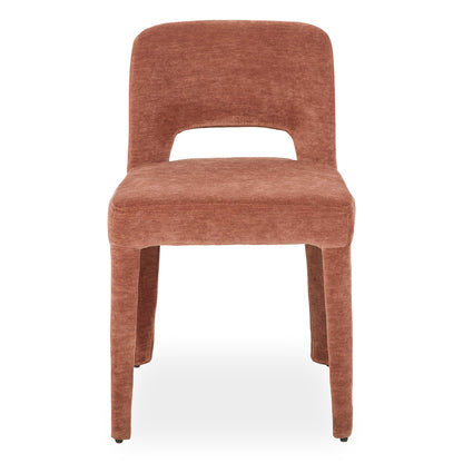 Edris Upholstered Leg Dining Chair in Terracotta (Set of 2)